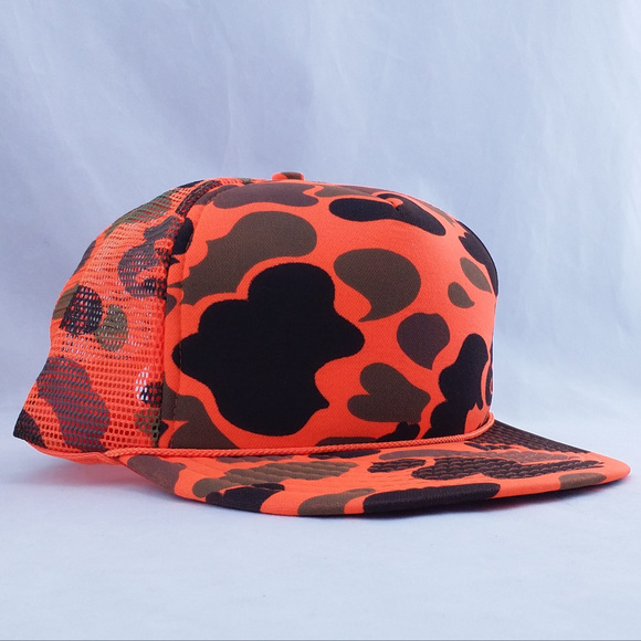 blaze orange camo hat